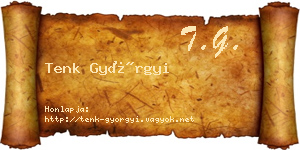 Tenk Györgyi névjegykártya